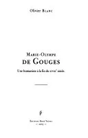 Couverture — Olympe de Gouges, une femme de libertés
