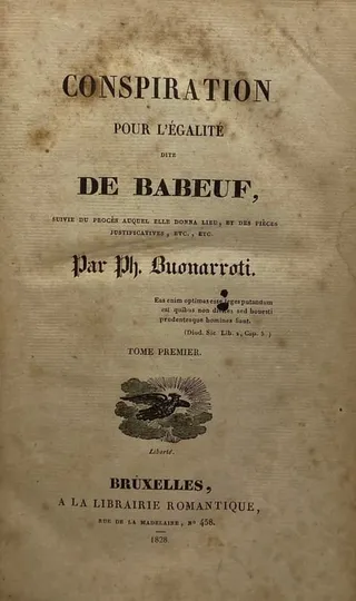 Couverture — Conspiration pour l'Égalité dite de Babeuf
