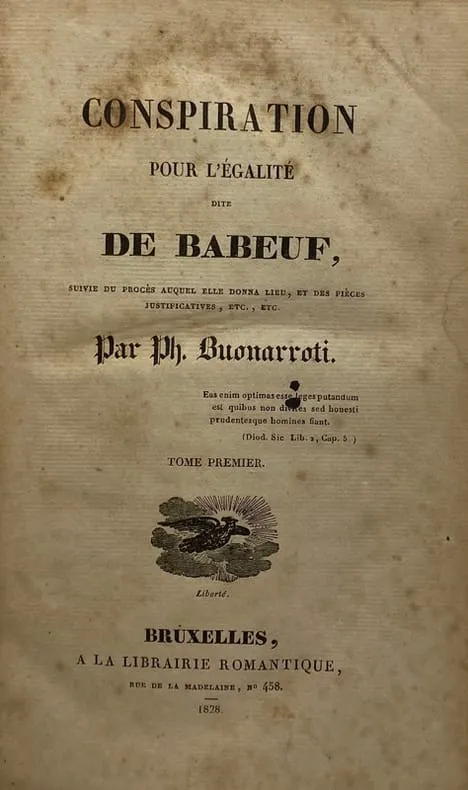 Couverture — Conspiration pour l'Égalité dite de Babeuf