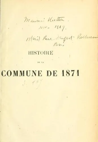 Couverture — Histoire de la Commune de 1871