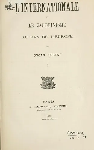 Couverture — L'Internationale et le jacobinisme au ban de l'Europe