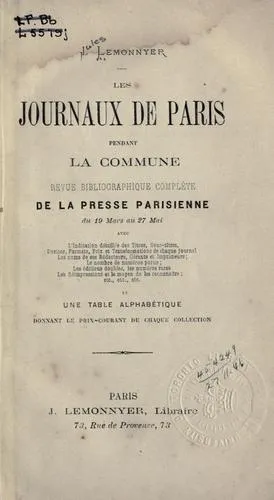 Couverture — Les Journaux de Paris pendant la Commune