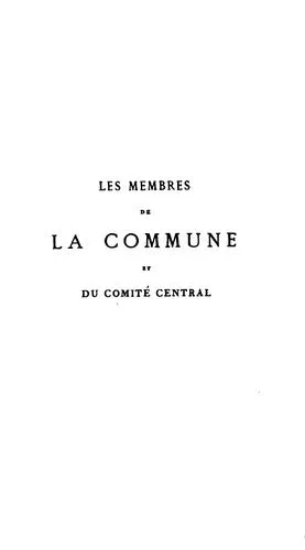Couverture — Les Membres de la Commune et du Comité central