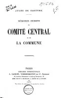 Couverture — Mémoires secrets du Comité central et de la Commune