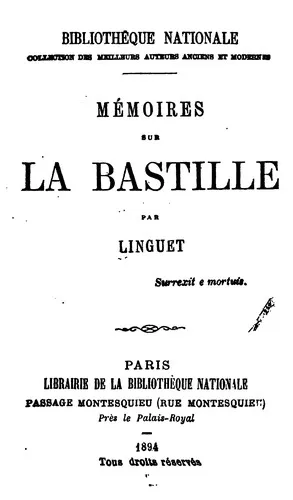 Couverture — Mémoires sur la Bastille