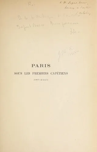 Couverture — Paris sous les premiers capétiens