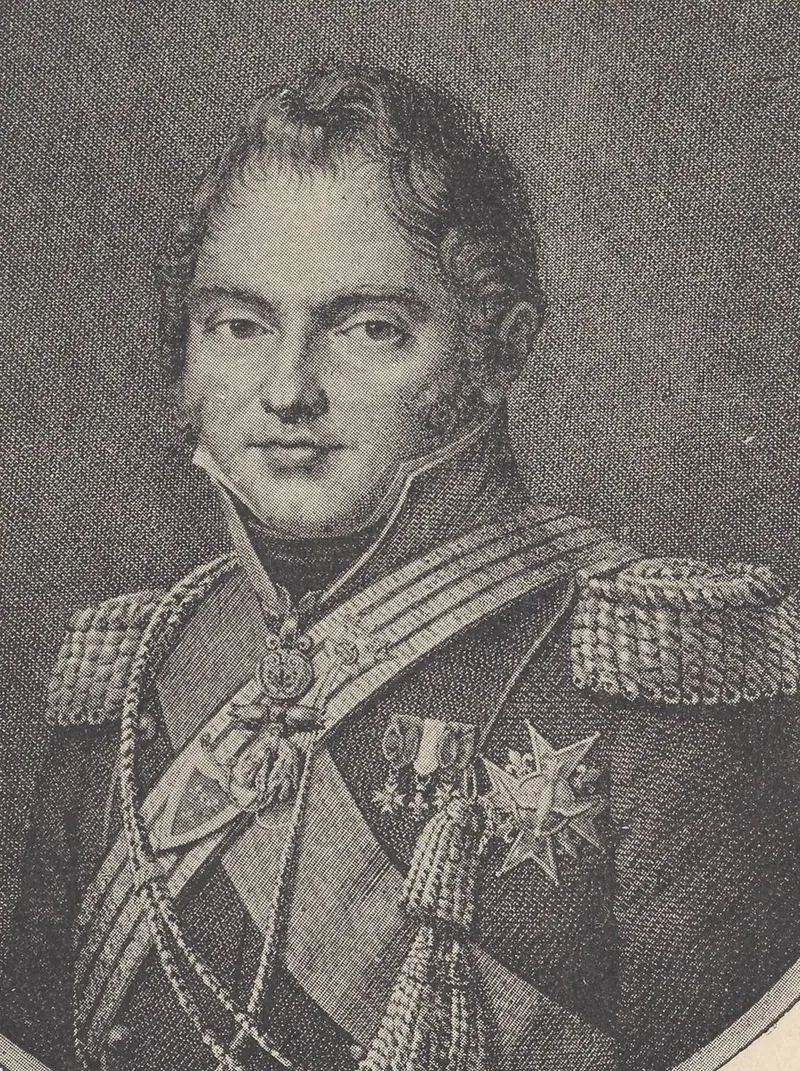 Portrait gravé du duc de Berry en uniforme