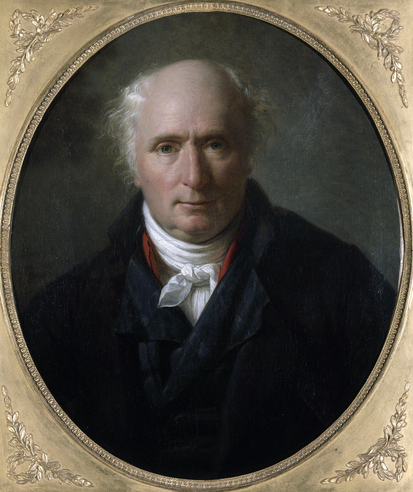 Louis-Jérôme Gohier, président du Directoire, par Jacques-Augustin-Catherine Pajou (1802) — domaine public — Wikimedia Commons Peinture : portrait de Louis-Jérôme Gohier, vieil homme aux cheveux blancs, cravate blanche et habit sombre, dans un cadre ovale doré