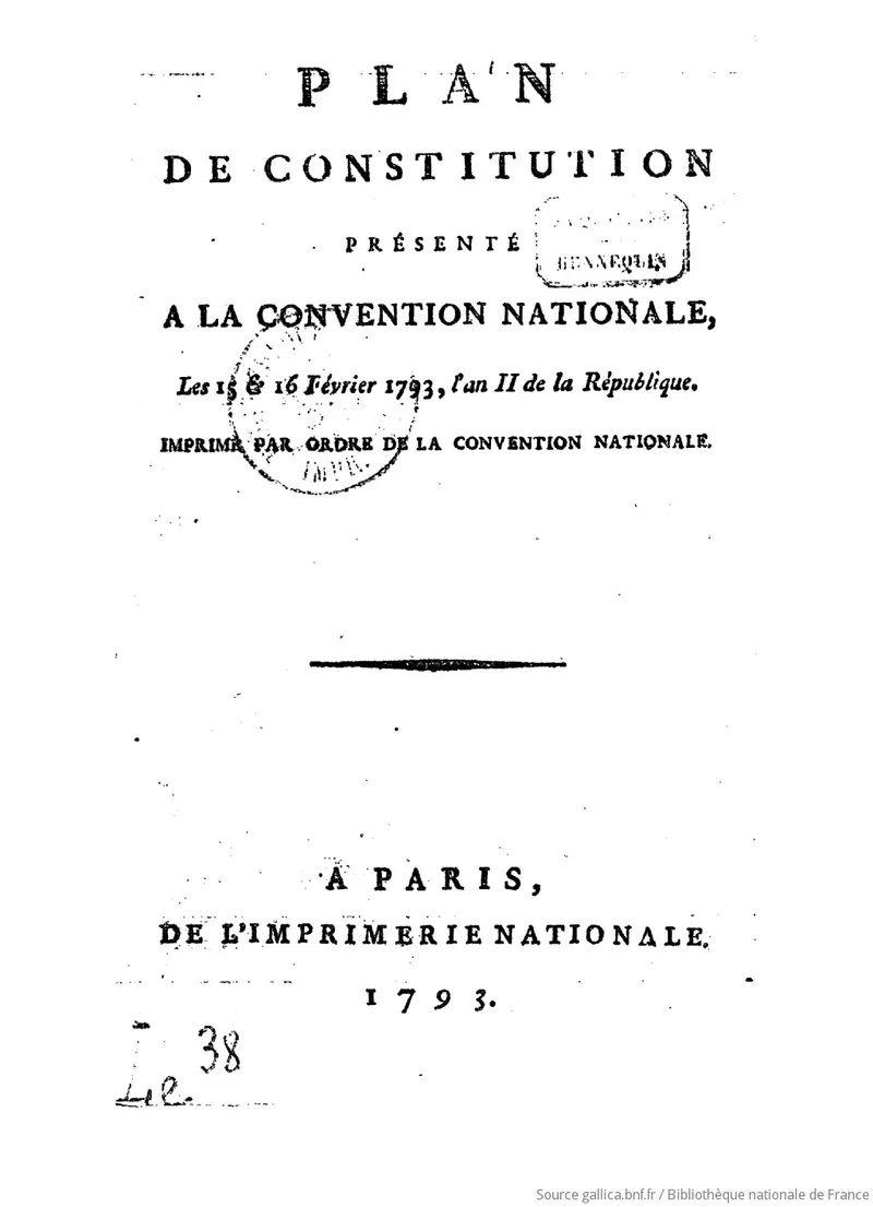 Condorcet présente le projet de Constitution devant l'Assemblée