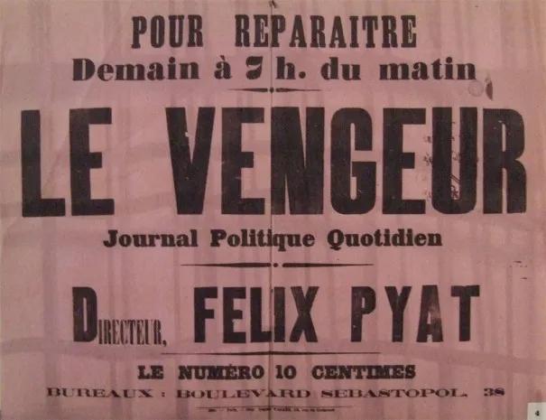 Création du journal "Le Vengeur" de Félix Pyat