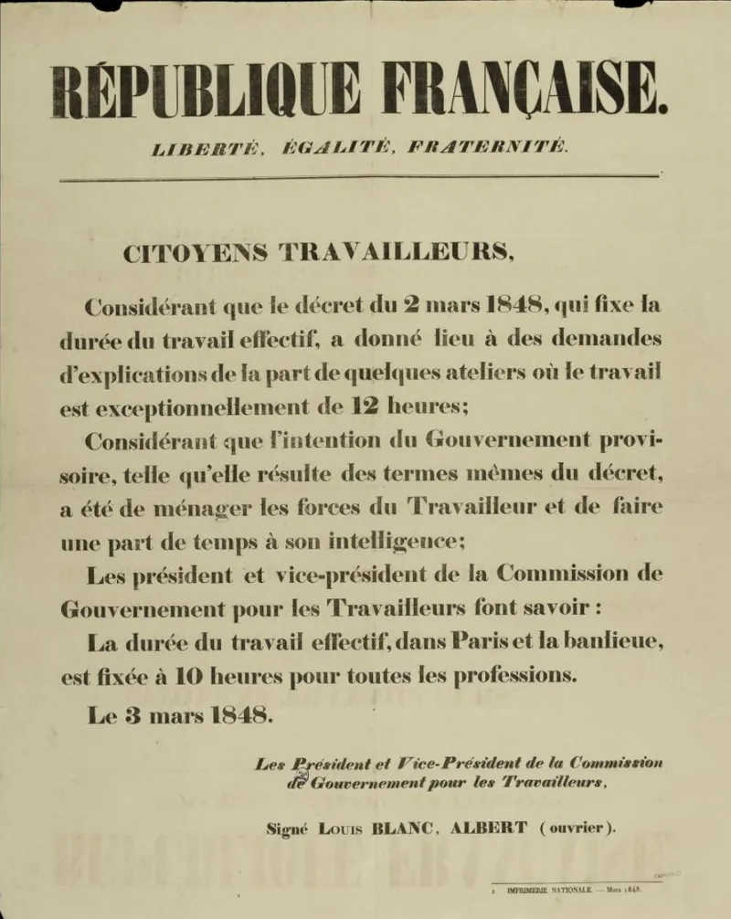 Décret sur l'abolition du "marchandage" entre patrons et ouvriers