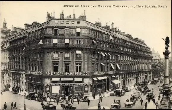 Le bâtiment abritant le siège de l'American Express dans une carte postale ancienne
