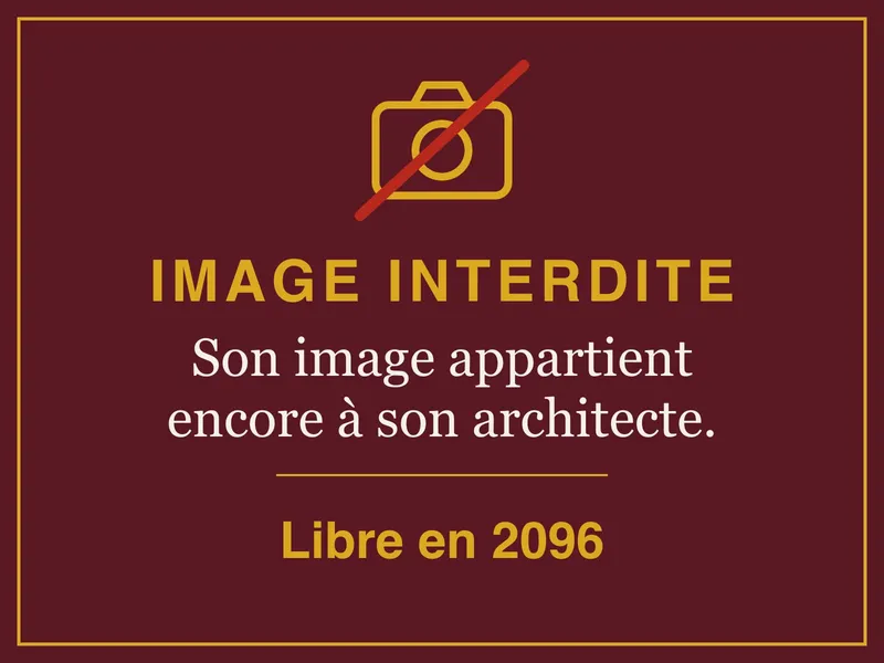 Écriteau : image interdite. Son image appartient encore à son architecte (Fondation Louis-Vuitton : Frank Gehry). Image libre le 1er janvier 2096.