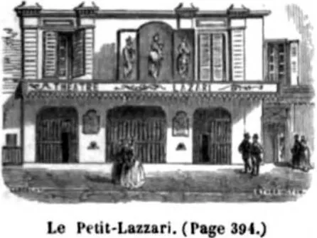 École de danse pour les élèves de l'Opéra, puis théâtre ; Frédérick Lemaître y fait ses débuts ; la salle sera détruite par un incendie