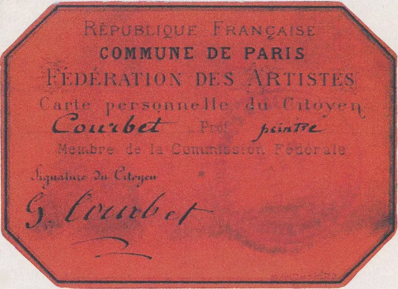 Courbet Gustave Carte de la Fédération des Artistes