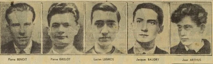 Exécution des 5 élèves du lycée Buffon après leur second procès. De nombreux Résistants ont été fusillés en ce lieu. Le stand a disparue en 1964