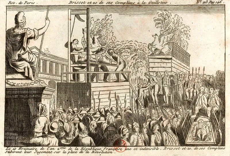 Vingt et un Girondins sont guillotinés en trente-six minutes place de la Révolution