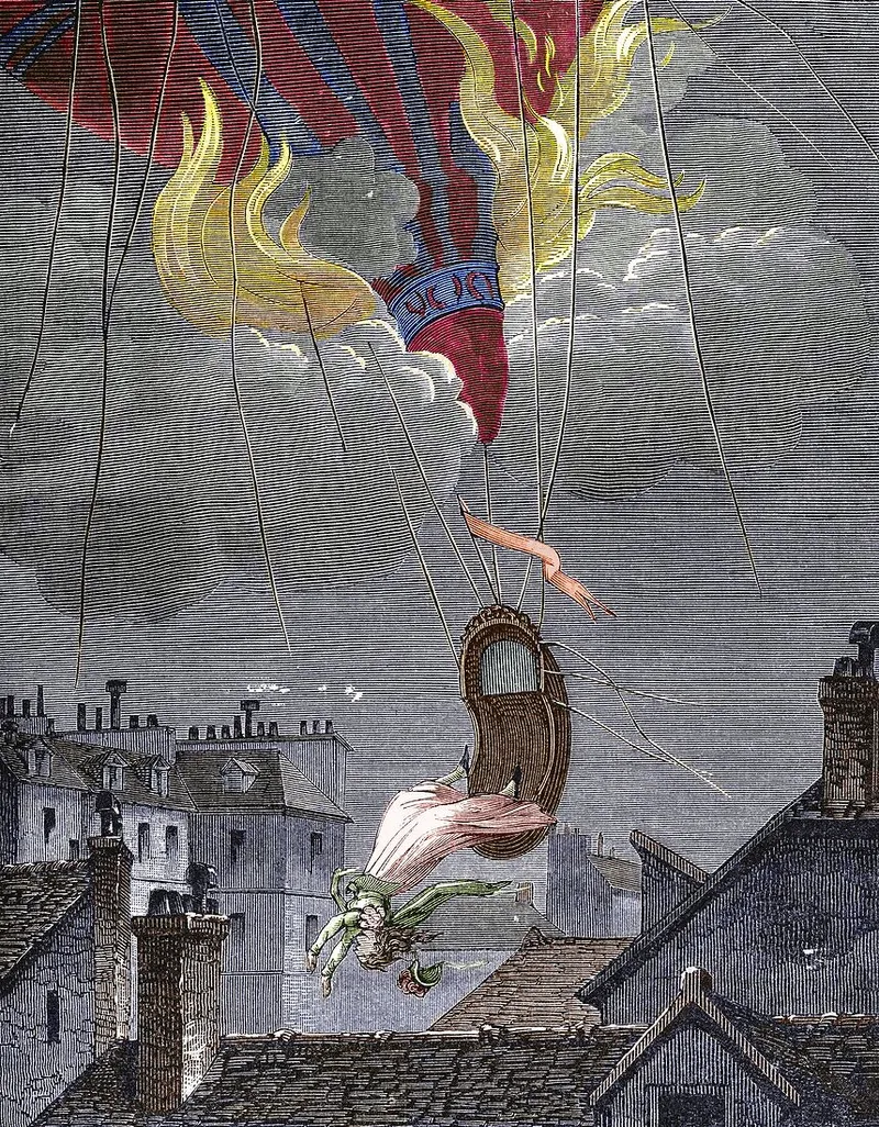 Explosion du ballon de Madame Blanchard qui s'écrase sur Paris