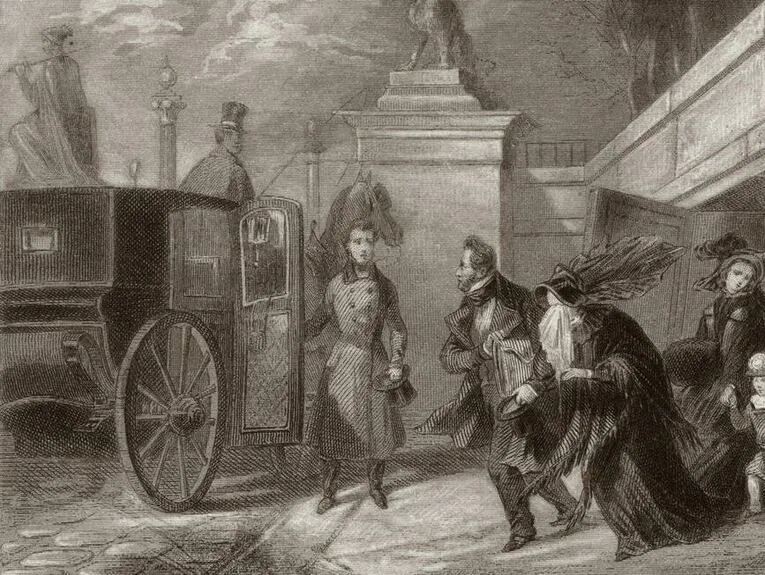 Fuite de Louis-Philippe par le souterrain situé sous la terrasse du Bord de l'Eau, qui débouche sur la place de la Concorde
