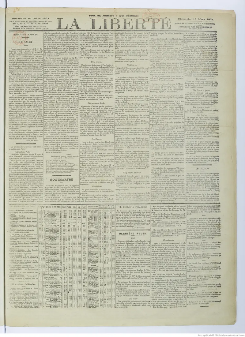 Journal qui se saborde pendant la Commune de 1871