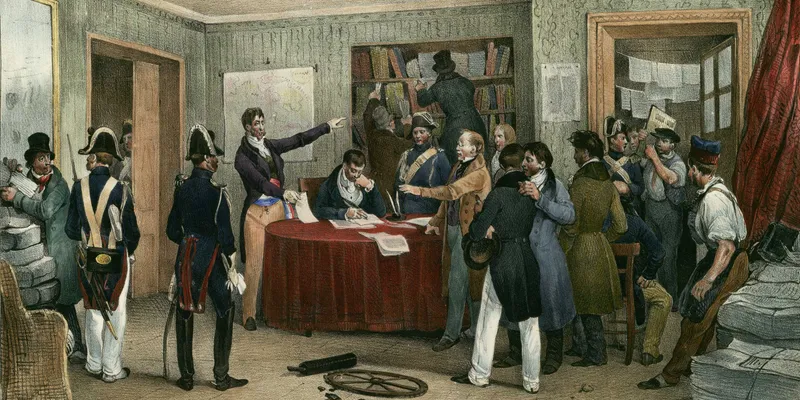 La saisie des presses du Temps déclenche l'insurrection de 1830