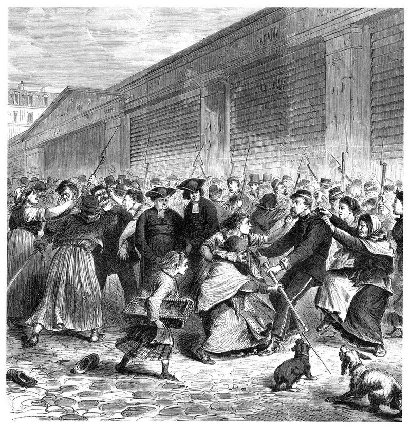 Le général Lecomte, face à la population qui s'oppose à la saisie des canons de Montmartre, donne à ses troupes l'ordre "sabrez-moi cette canaille !"