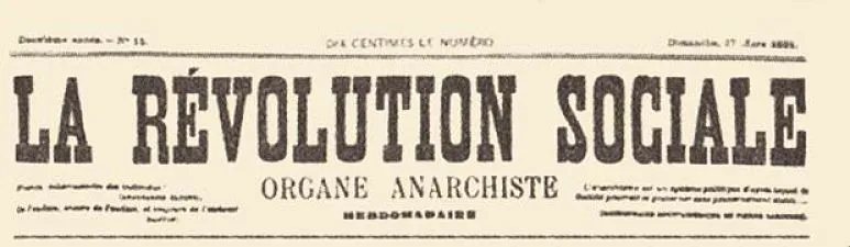 "La Révolution sociale", premier journal anarchiste créé par un Belge en France et financé par la préfecture