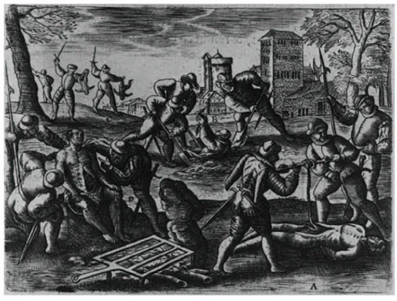 Les restes d'un martyr huguenot sont exhumés, insultés et brûlés par la foule