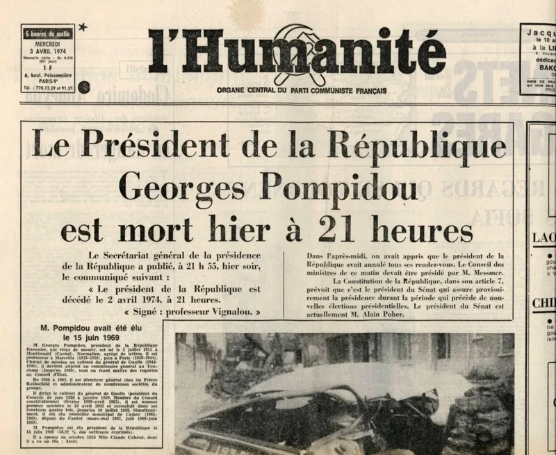 Mort du président Georges Pompidou