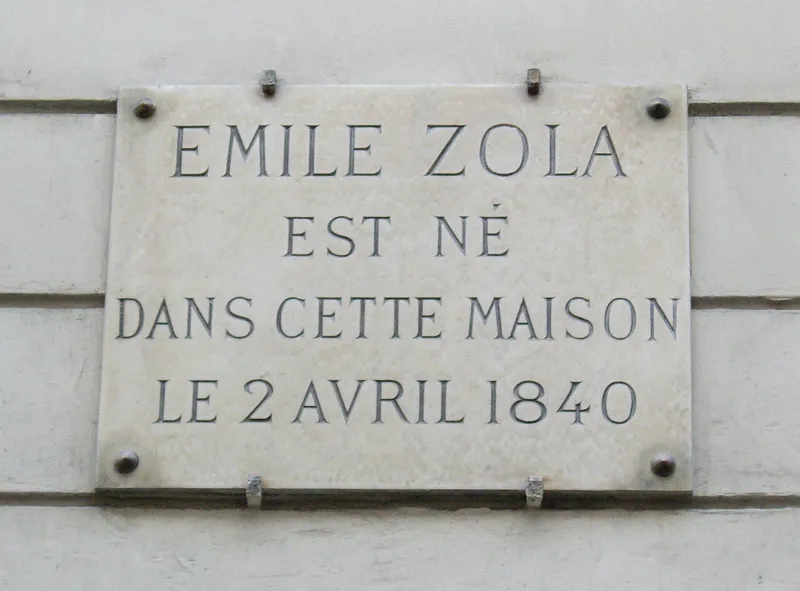 Plaque apposée sur la maison natale d'Émile Zola (1840-1902) au n° 10 de la rue Saint-Joseph, Mu - Wikimedia