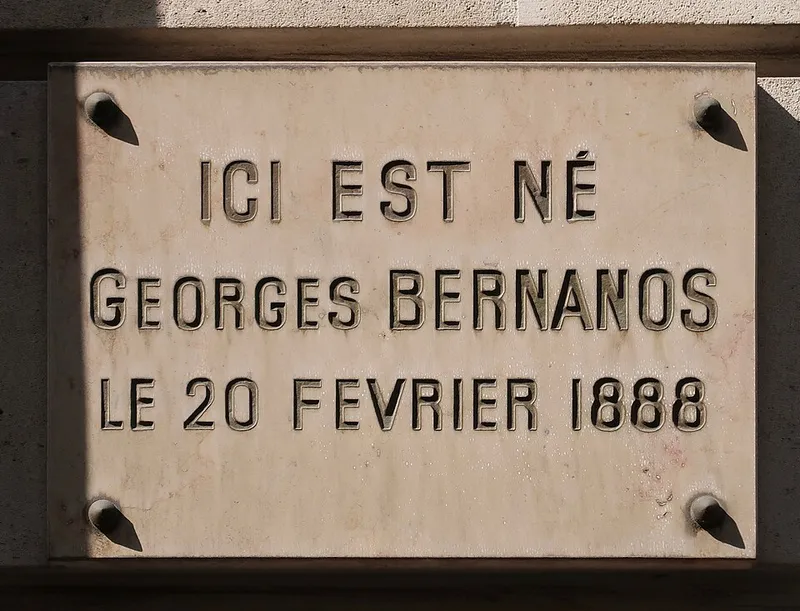 Plaque naissance de Bernanos