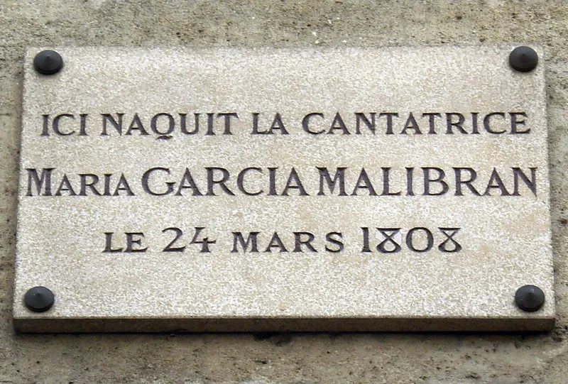 Plaque commémorative de la naissance de Maria Malibran