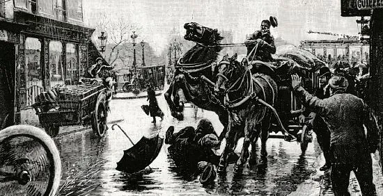 Pierre Curie est écrasé accidentellement par un fardier à l'angle du Pont Neuf