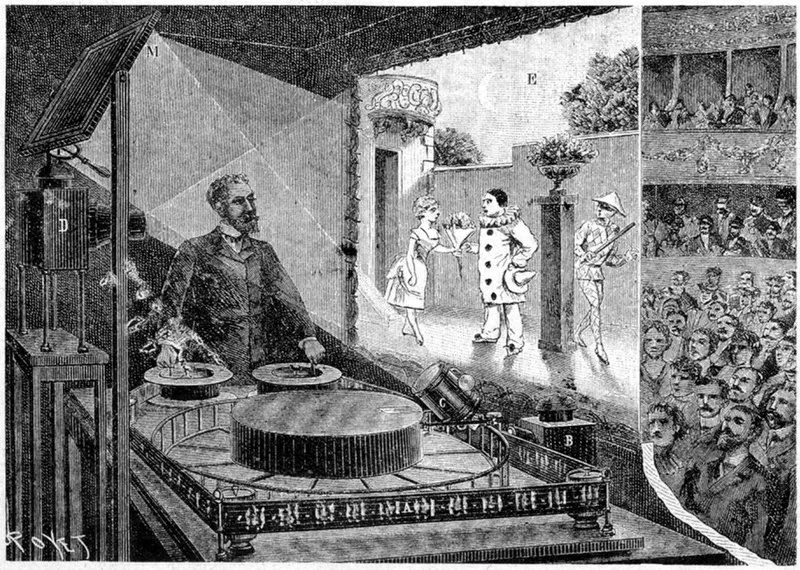 Émile Reynaud projette au musée Grévin les premiers dessins animés, trois ans avant les frères Lumière