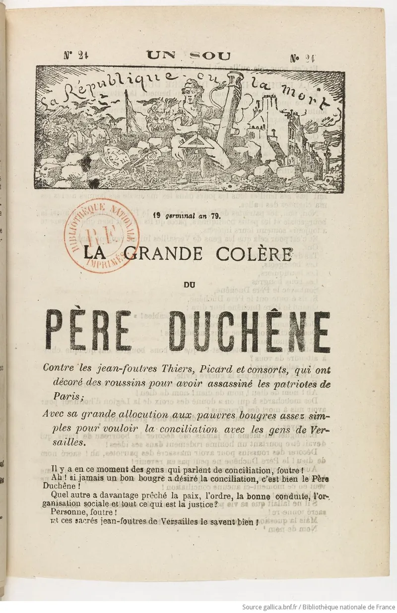 Réunions de l'équipe du Père Duchêne pour mettre au point la parution du premier numéro