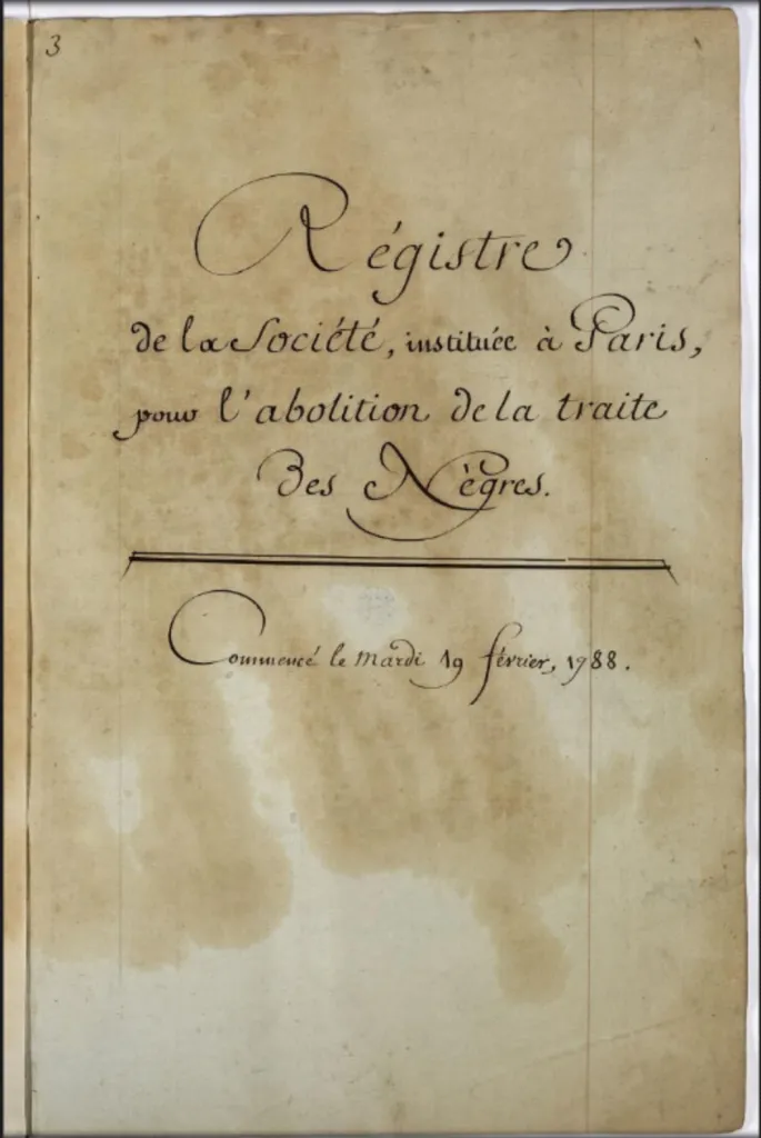 Réunions de la Société des Amis des Noirs