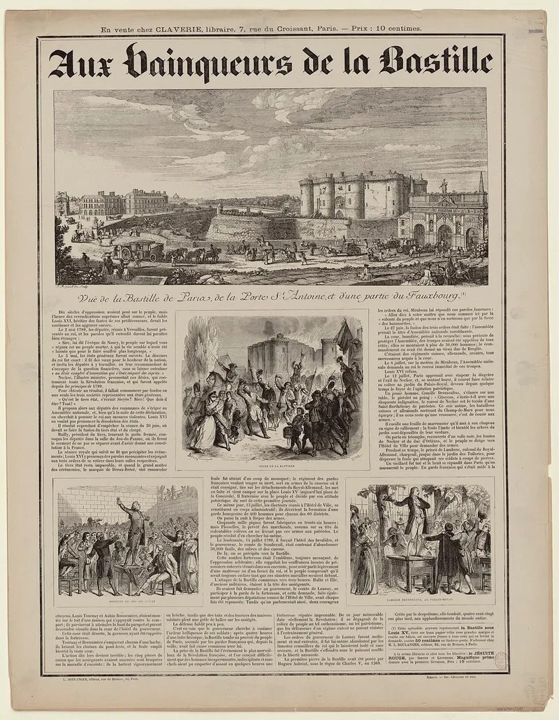 Marie Charpentier, seule femme parmi les 954 vainqueurs de la Bastille, 14 juillet 1789