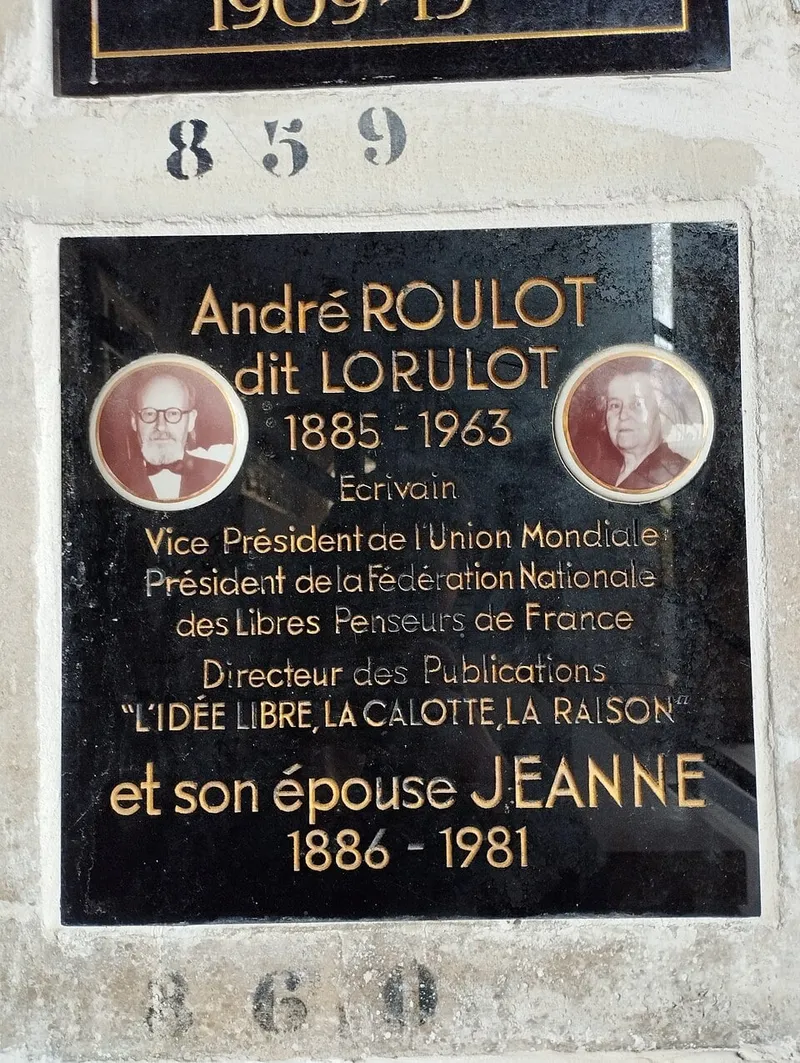 Photographie : la tombe d'André Lorulot au cimetière du Père-Lachaise