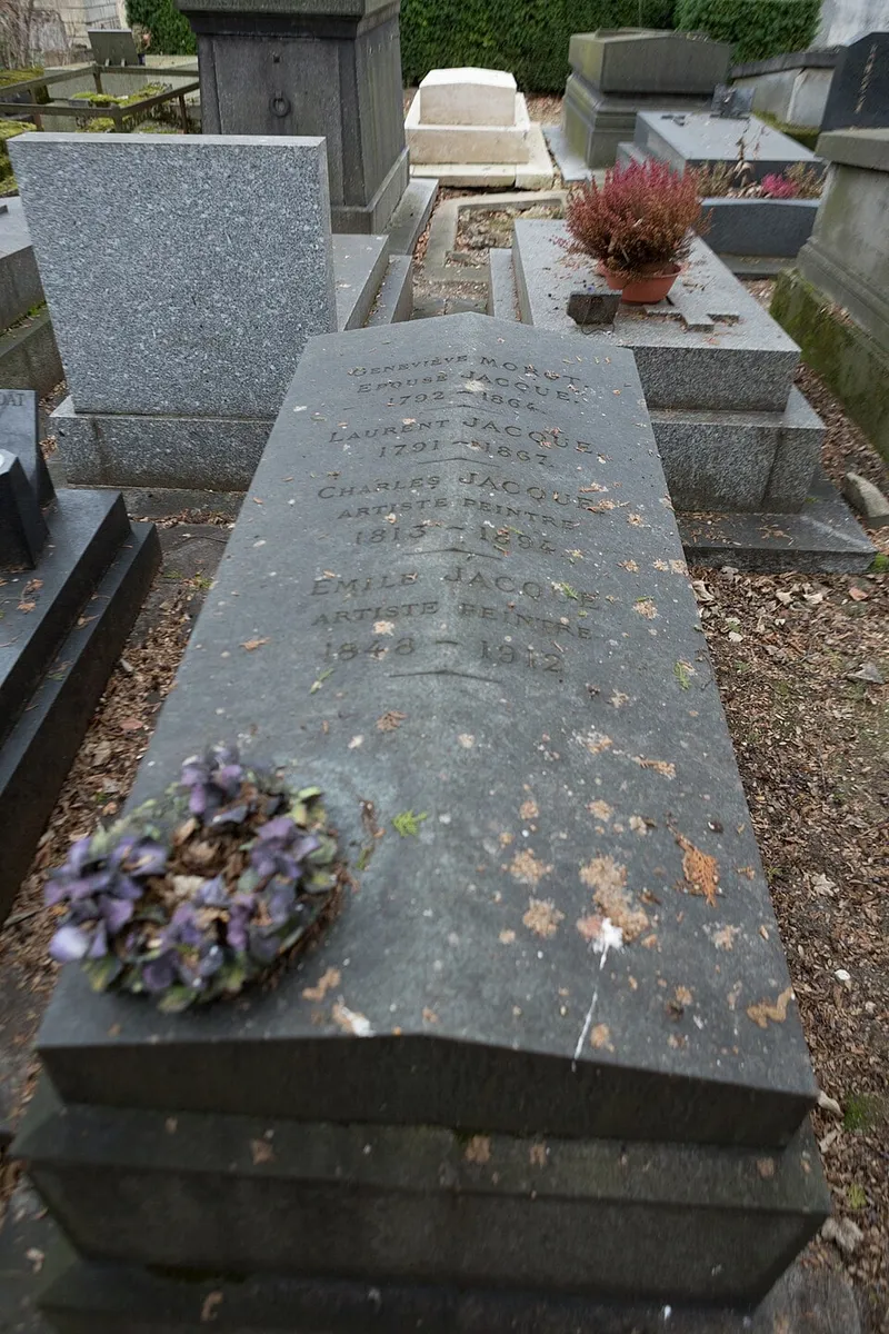 Photographie : la tombe de Charles Jacque au cimetière du Père-Lachaise