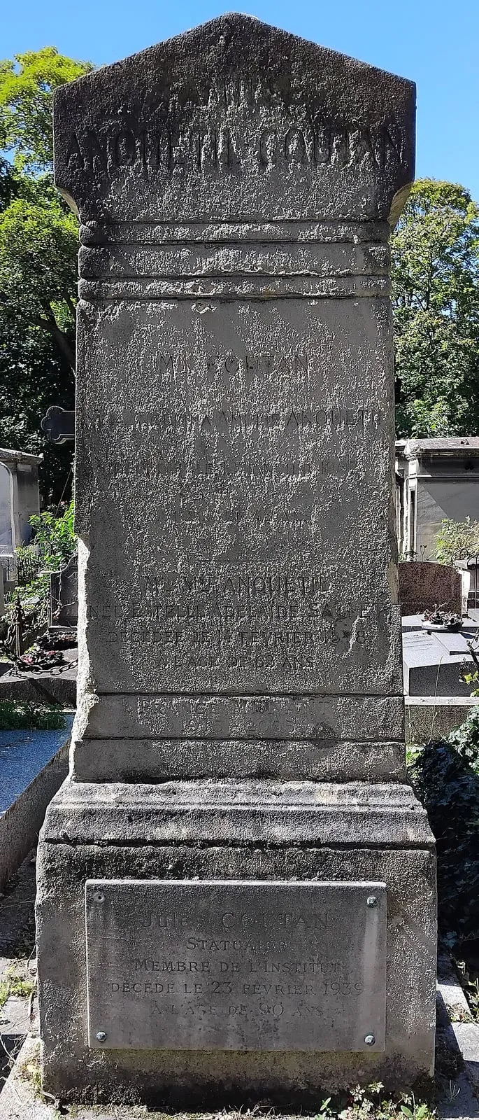 Photographie : la tombe de Jules-Félix Coutan au cimetière de Montmartre