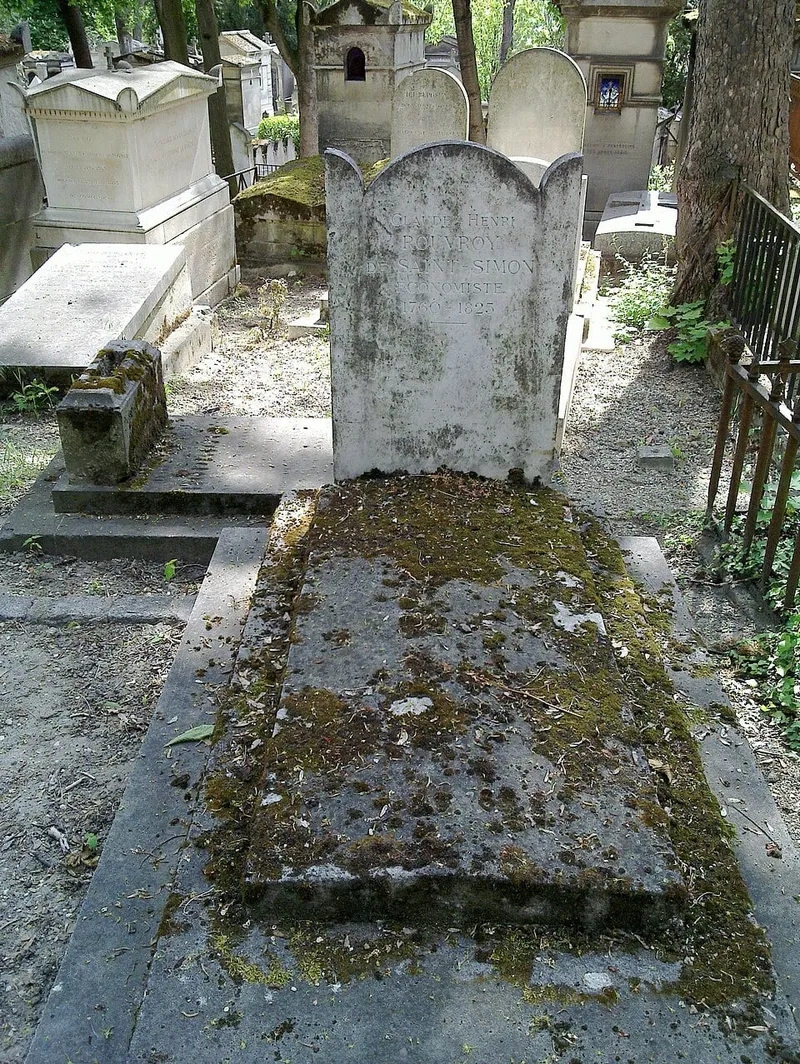 Photographie : la stèle de la tombe d'Henri de Saint-Simon