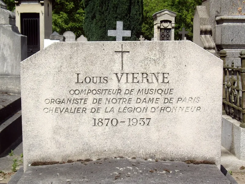 Photographie : la tombe de Louis Vierne au cimetière du Montparnasse