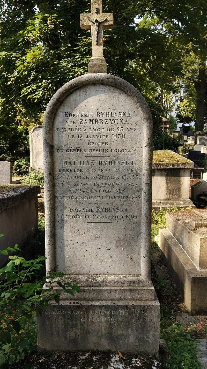 Photographie : la tombe de Maciej Rybiński au cimetière de Montmartre