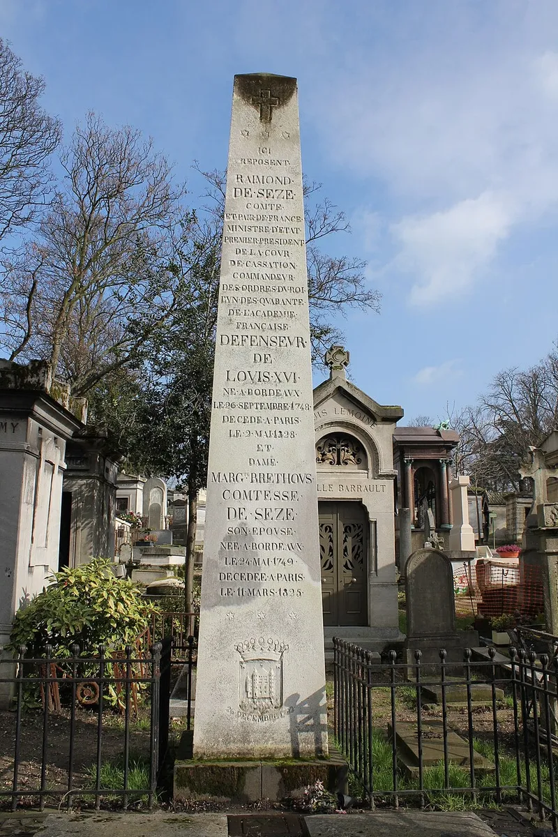 Photographie : la tombe de Romain de Sèze au cimetière du Père-Lachaise