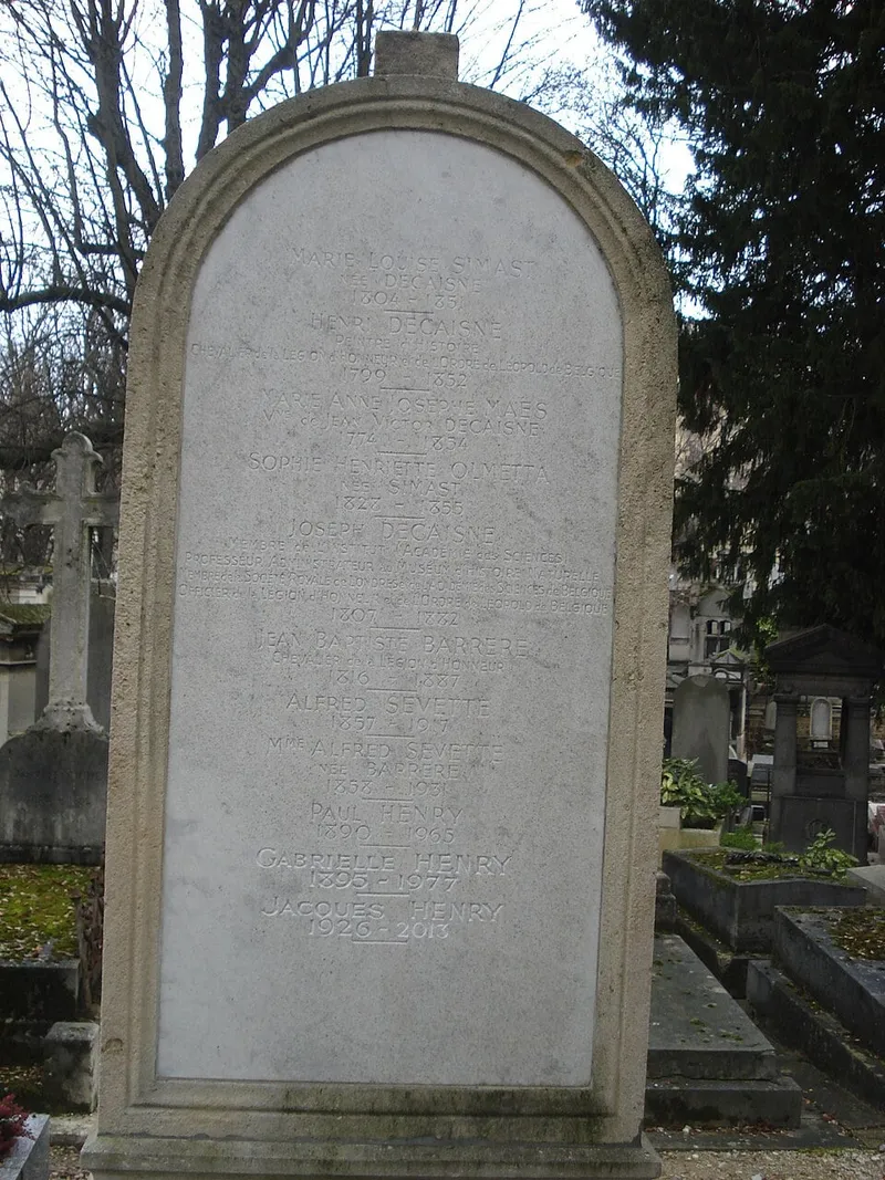 Photographie : la tombe d'Henri de Caisne au cimetière de Montmartre