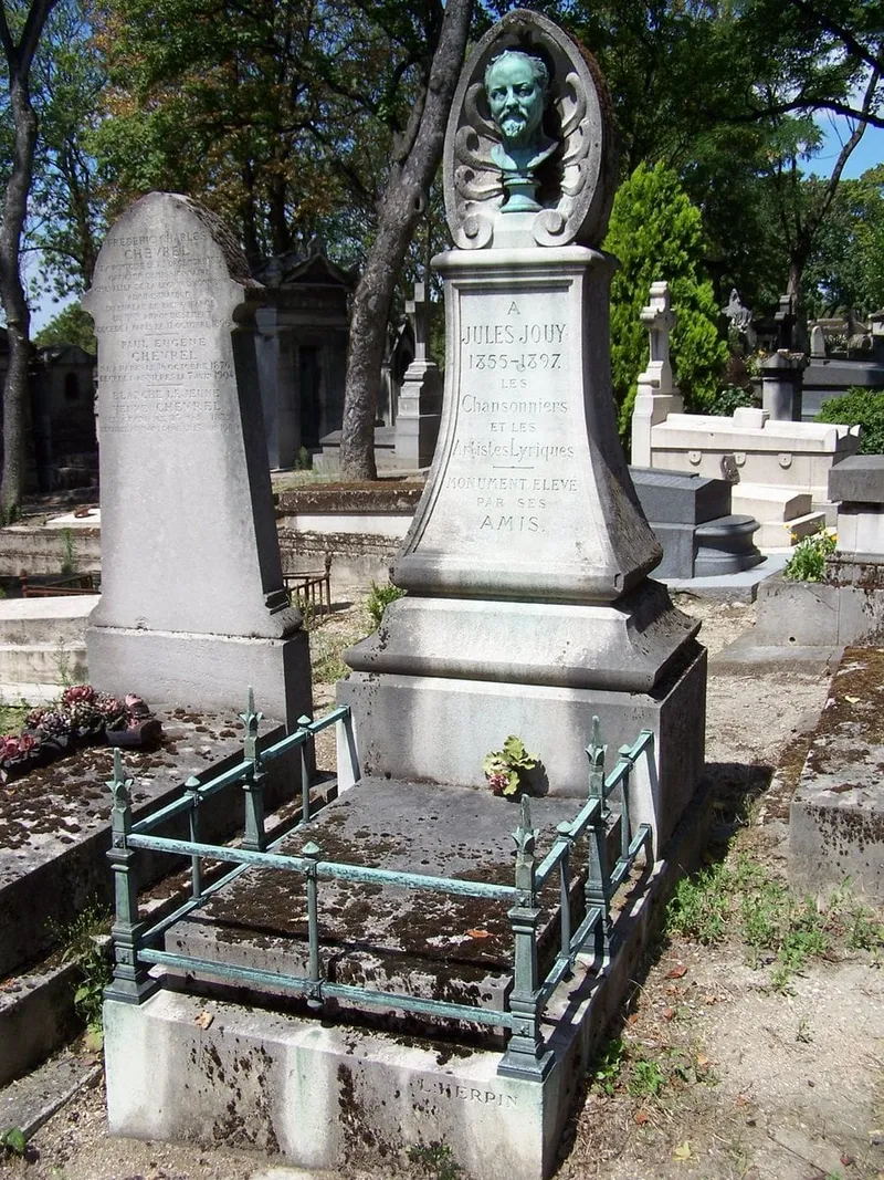 Photographie : la tombe de Jules Jouy, ornée de son buste par Dalou