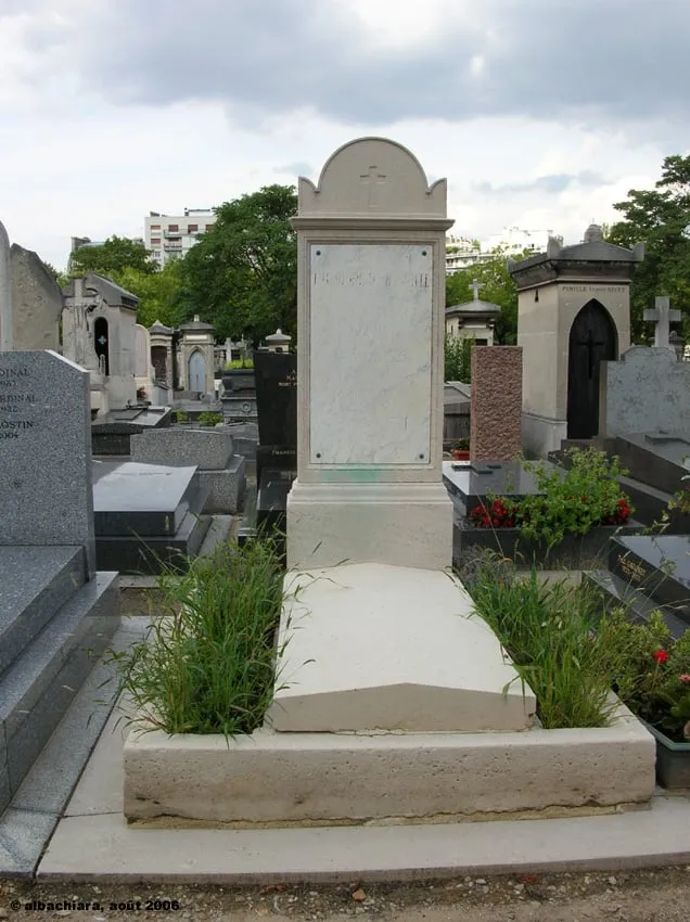 Photographie : la stèle de la tombe de Théodore de Banville