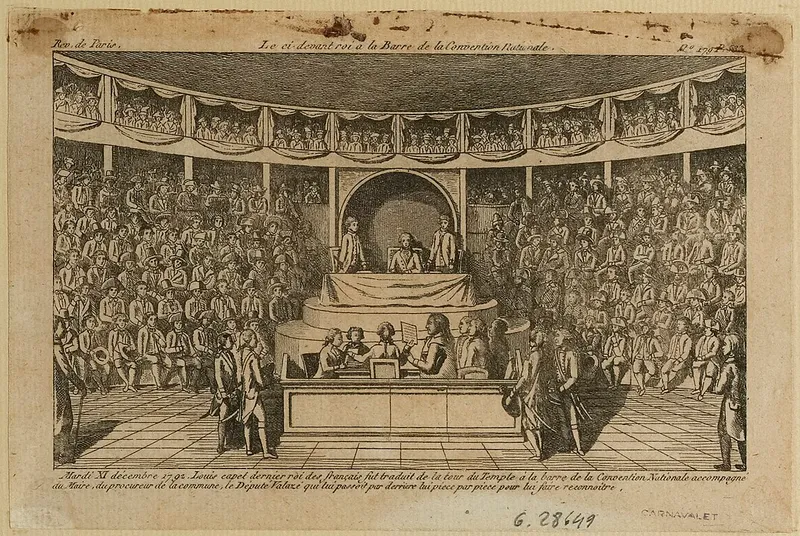 Convention Nationale, Procès de Louis XIV à l'Assemblée de la Convention, Salle du Manège du palais des Tuileries, 11 décembre 1792, Domaine public, Carnavalet