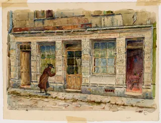 La maison de Nicolas Flamel, 51 rue de Montmorency, dessin de Georges-Henri Manesse