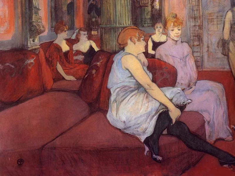 Au salon de la rue des Moulins, par Toulouse-Lautrec